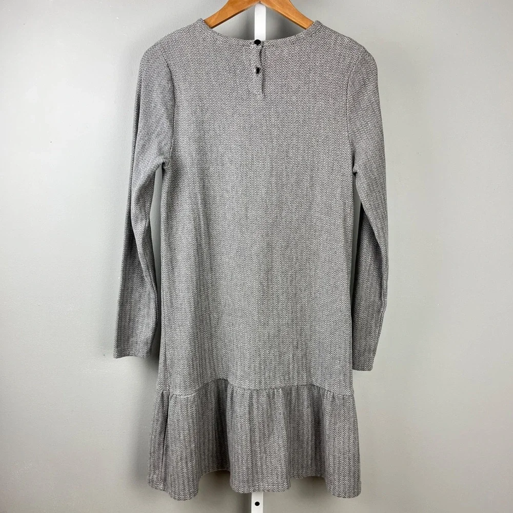 Ann Taylor LOFT Herringbone Dress Womens M Gray Preppy Classic‎ Academia